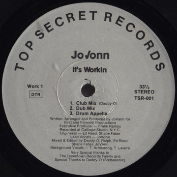 JoVonn : It's Workin (12")