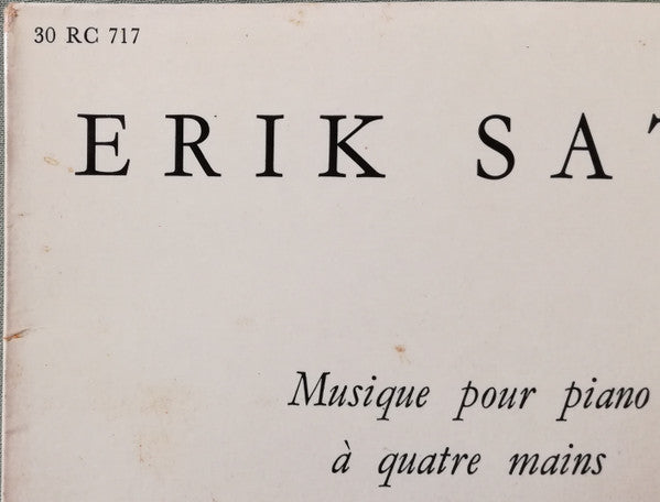 Erik Satie – Francis Poulenc, Jacques Février : Musique Pour Piano à Quatre Mains (LP, RE, Blu)