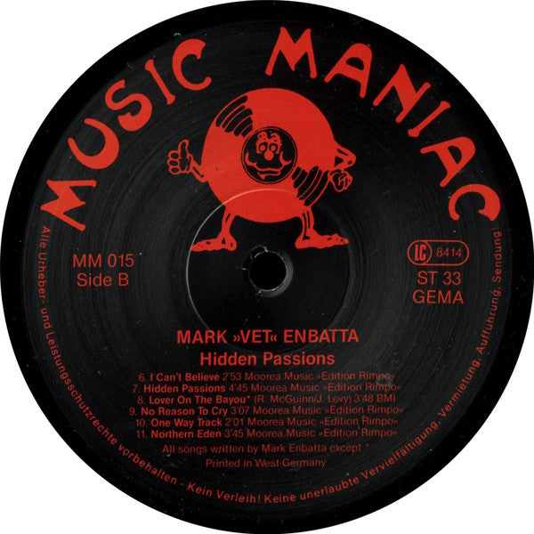 Mark "Vet" Enbatta* : Hidden Passions (LP, Album)