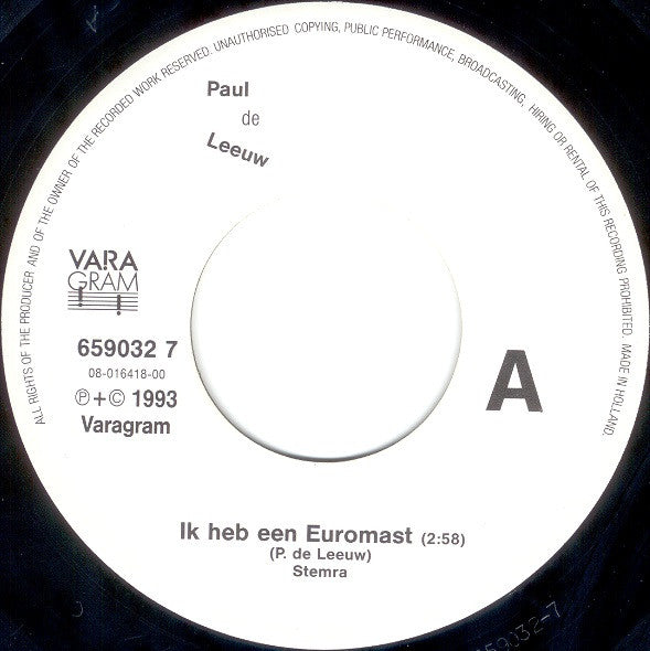 Paul de Leeuw / Bob de Rooy : Storm En Wind / Ik Heb Een Euromast (7", Single)