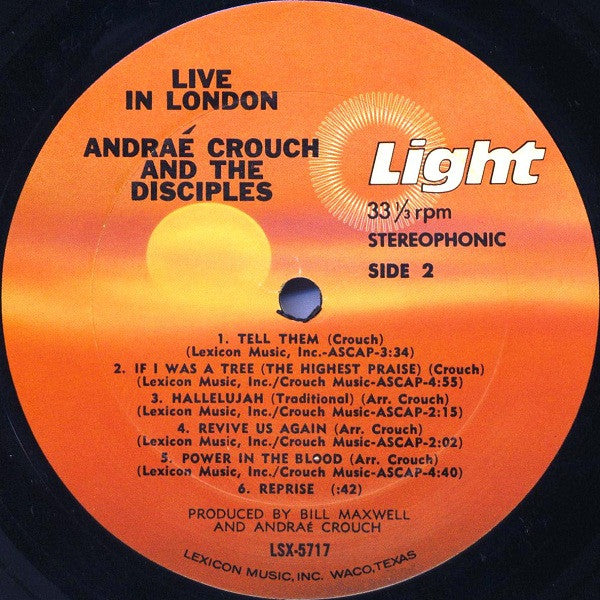 Andraé Crouch & The Disciples : Live In London (2xLP, Gat)