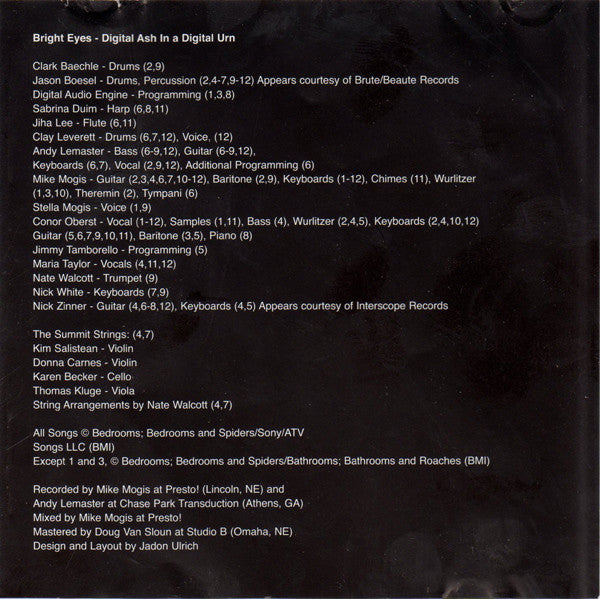 Bright Eyes : Digital Ash In A Digital Urn (CD, Album, Promo)