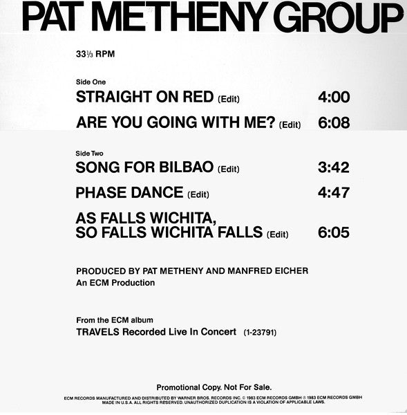 Pat Metheny Group : Travels (12", EP, Promo)