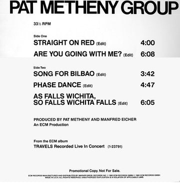 Pat Metheny Group : Travels (12", EP, Promo)