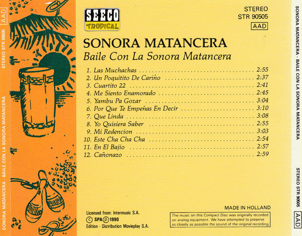 La Sonora Matancera : Baile Con La Sonora Matancera (CD, Album, RE)