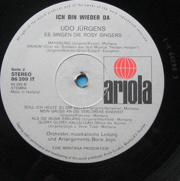 Udo Jürgens : Ich Bin Wieder Da (LP, Album)