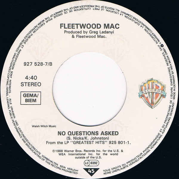Fleetwood Mac : Hold Me (7", Single)