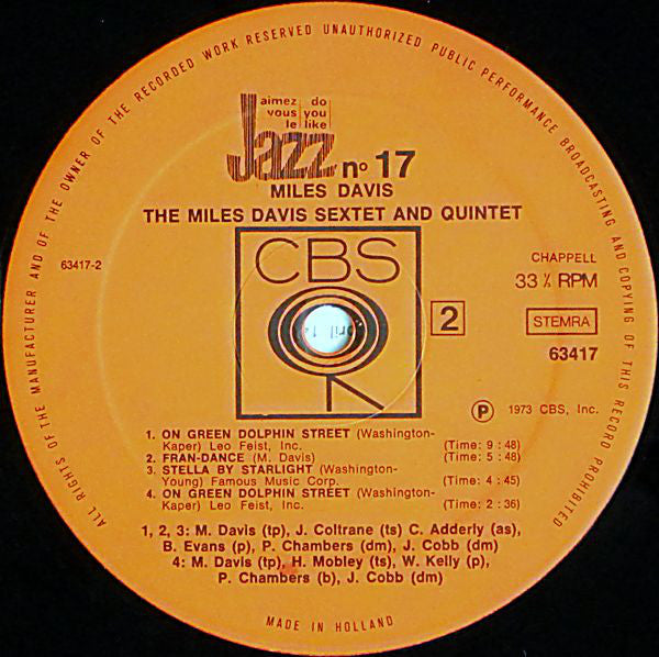 The Miles Davis Sextet / The Miles Davis Quintet : Miles At Newport (LP, Album, RE)