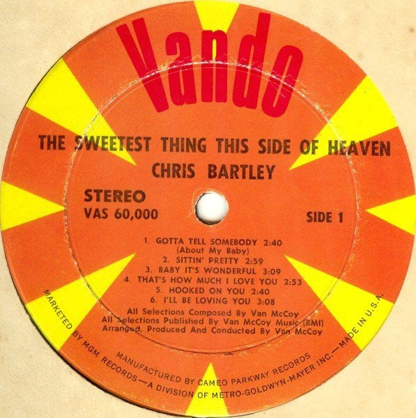 Chris Bartley : The Sweetest Thing This Side Of Heaven (LP, Album)