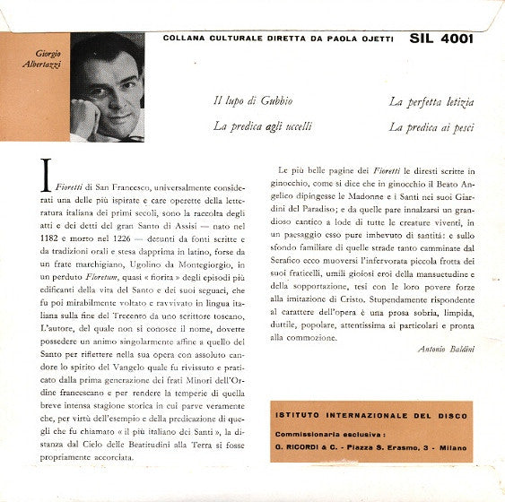 Antonio Baldini / Giorgio Albertazzi : I Fioretti Di S. Francesco (7")