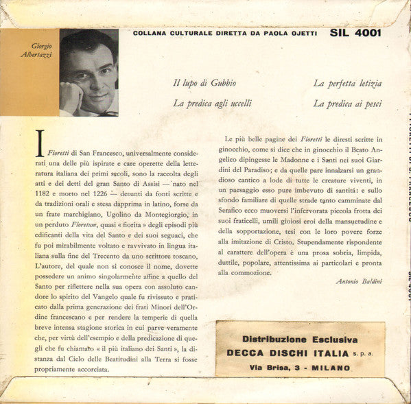 Antonio Baldini / Giorgio Albertazzi : I Fioretti Di S. Francesco (7")
