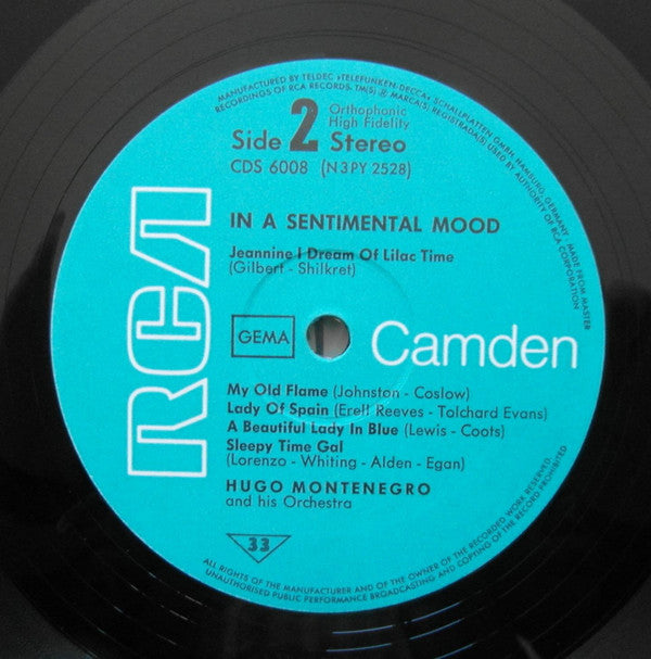 Hugo Montenegro And His Orchestra : In A Sentimental Mood (LP, Album)