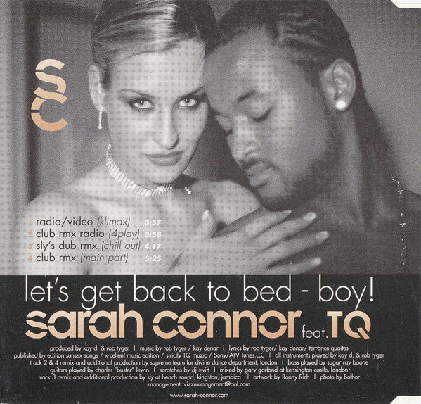 Sarah Connor Feat. TQ : Let's Get Back To Bed - Boy! (CD, Maxi)