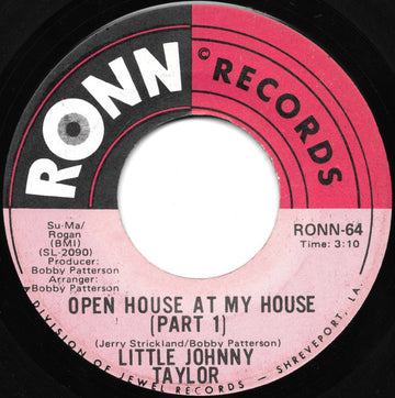 Little Johnny Taylor : Open House At My House (7")