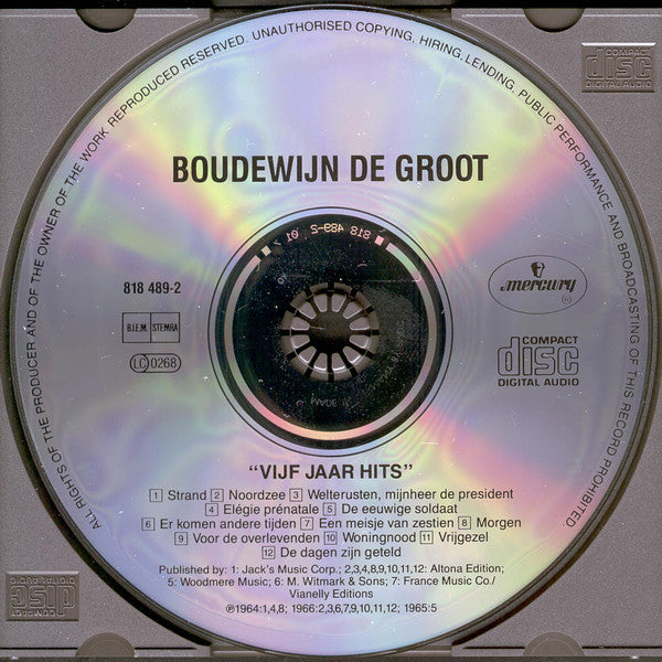 Boudewijn De Groot : Vijf Jaar Hits (2xCD, Comp, RM)