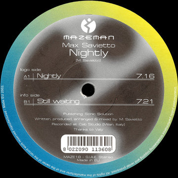 Max Savietto : Nightly (12")