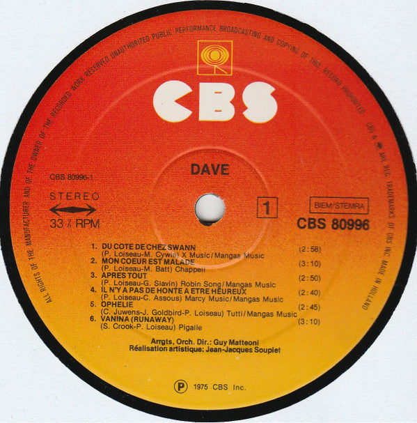 Dave (13) : Dave (LP, Album, Gat)
