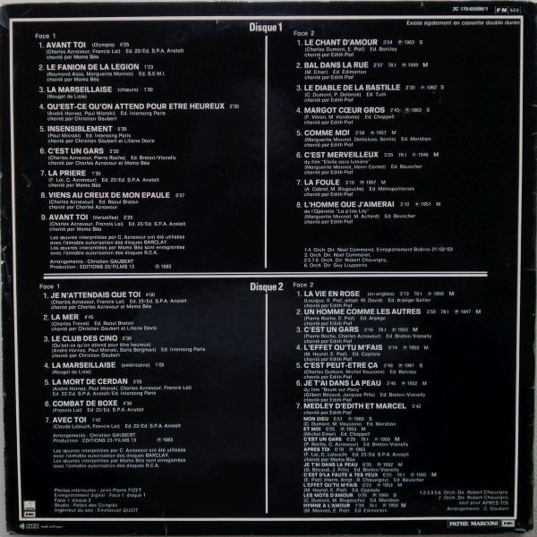 Claude Lelouch / Francis Lai, Charles Aznavour : Edith Et Marcel (2xLP)