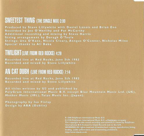 U2 : Sweetest Thing (CD, Single)