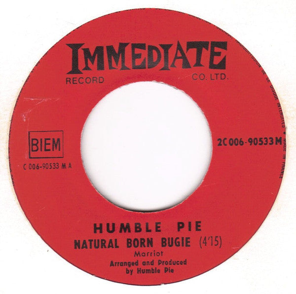 Humble Pie : Natural Born Bugie / Wrist Job (7", Single, Mono)