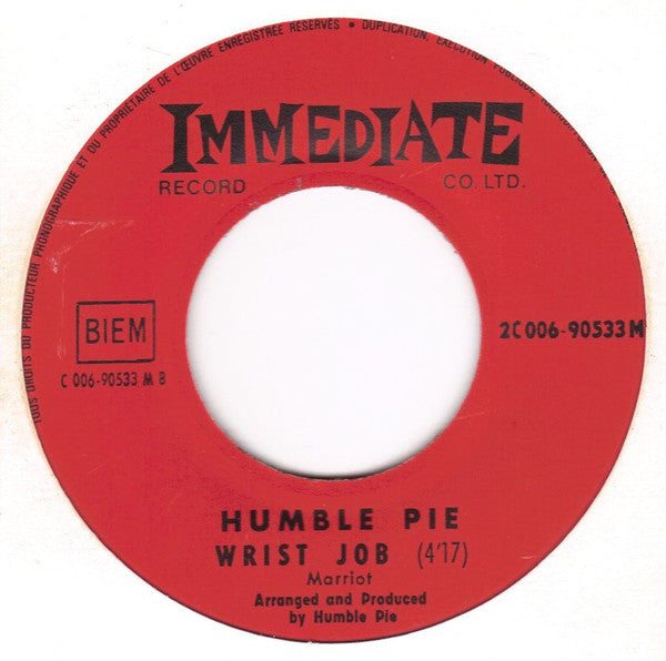 Humble Pie : Natural Born Bugie / Wrist Job (7", Single, Mono)