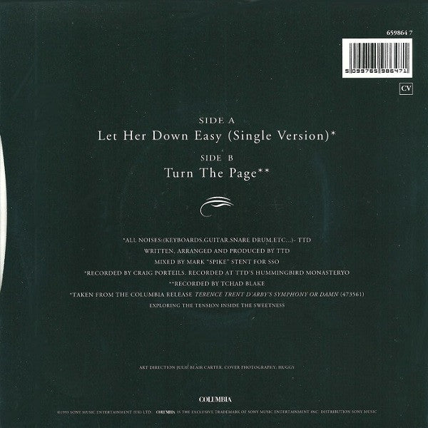 Terence Trent D'Arby : Let Her Down Easy (7", Single, Ltd, Whi)