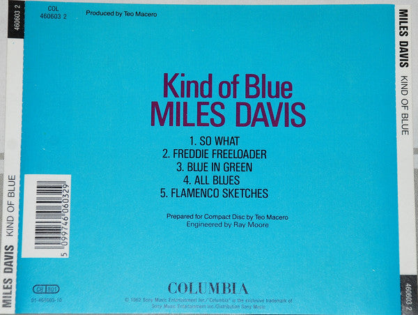 Miles Davis : Kind Of Blue (CD, Album, RE, RM)