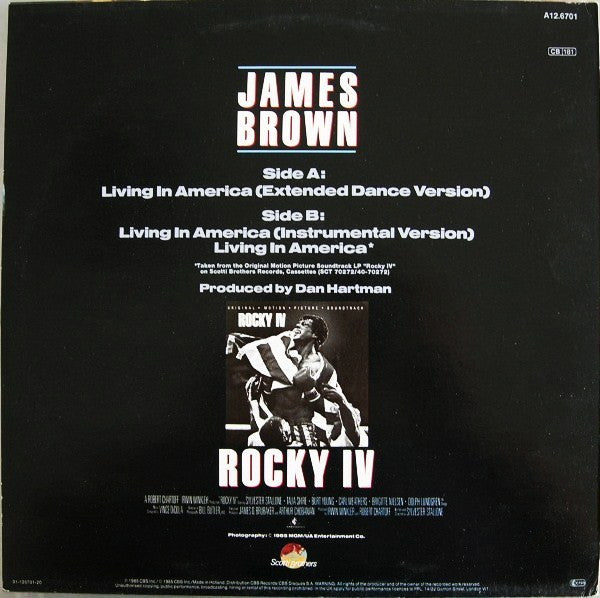 James Brown : Living In America (12" Extended Dance Mix) (12", Maxi)