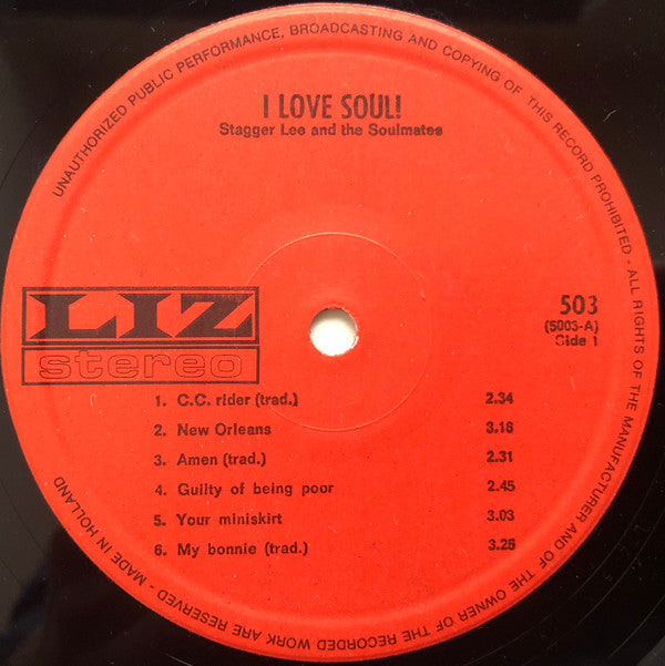 Stagger Lee (2) And The Soulmates (4) : I Love Soul! (LP, Album)