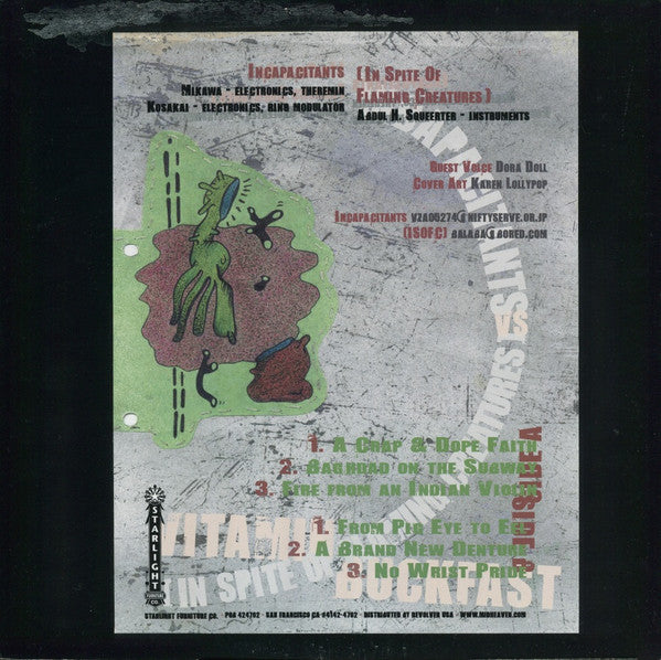 Incapacitants Vs. (In Spite Of Flaming Creatures) : Vitamin Buckfast (LP, Ltd)