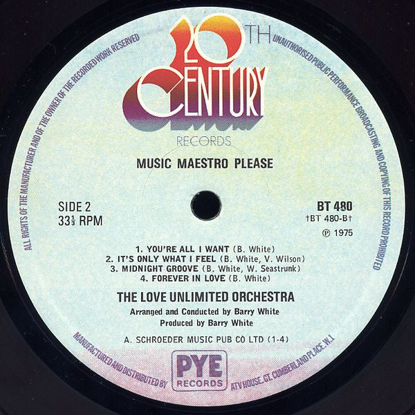 Love Unlimited Orchestra : Music Maestro Please (LP, Album)