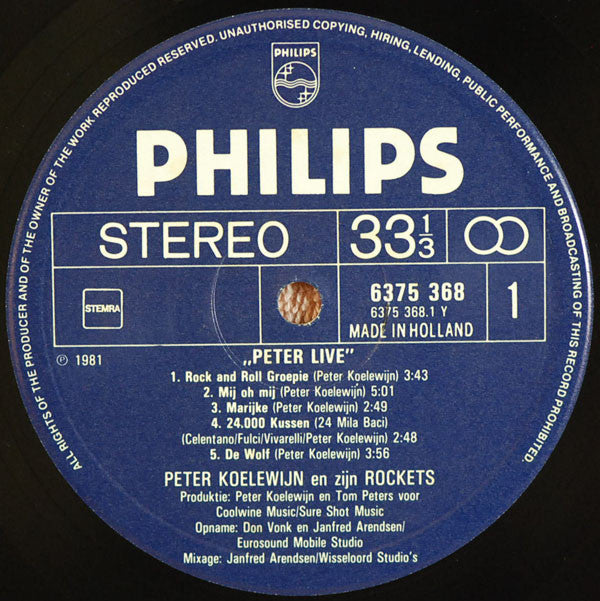 Peter Koelewijn En Zijn Rockets* : Peter Live (2xLP, Album, Gat)
