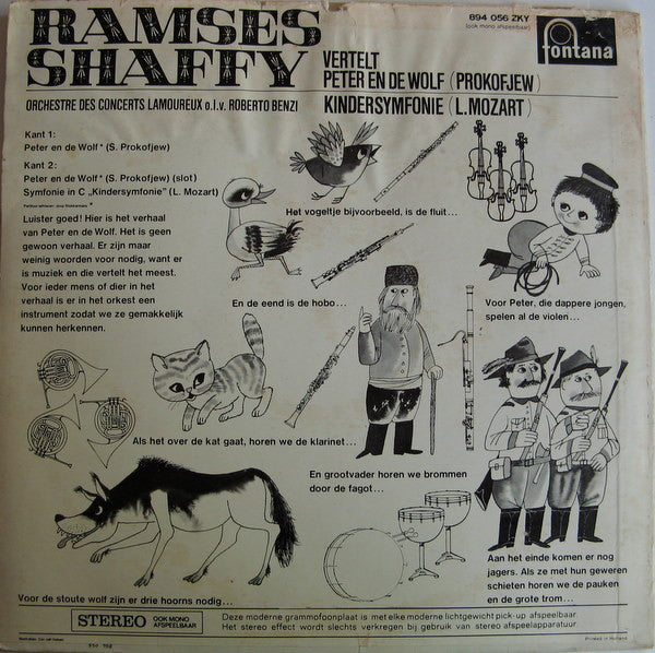 Ramses Shaffy, Orchestre Des Concerts Lamoureux O.l.v. Roberto Benzi : Ramses Shaffy Vertelt Peter En De Wolf (LP, Album)