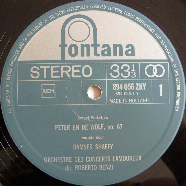 Ramses Shaffy, Orchestre Des Concerts Lamoureux O.l.v. Roberto Benzi : Ramses Shaffy Vertelt Peter En De Wolf (LP, Album)