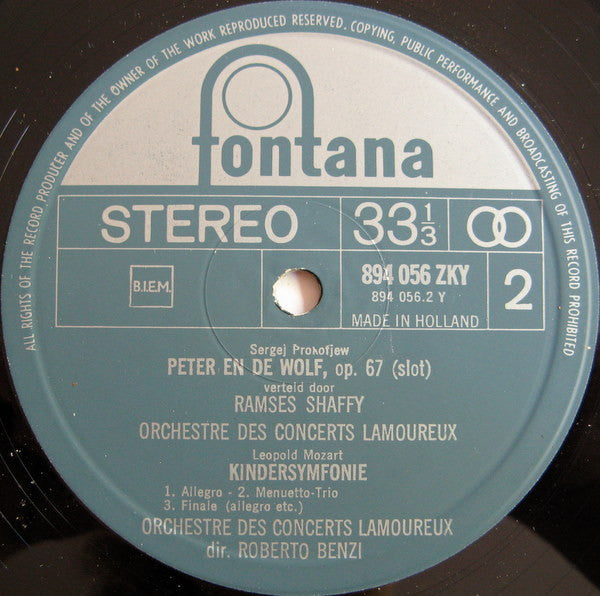 Ramses Shaffy, Orchestre Des Concerts Lamoureux O.l.v. Roberto Benzi : Ramses Shaffy Vertelt Peter En De Wolf (LP, Album)