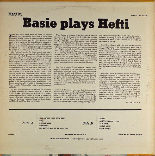 Count Basie : Basie Plays Hefti (LP, Album, RE)