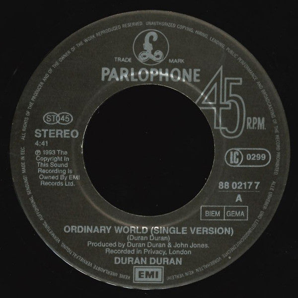 Duran Duran : Ordinary World (7", Single)