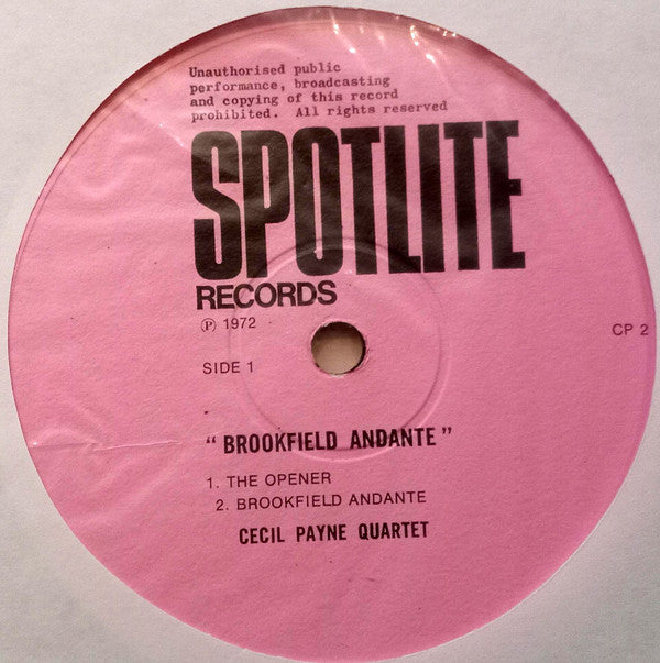 Cecil Payne : Brookfield Andante (LP, Album, Pin)