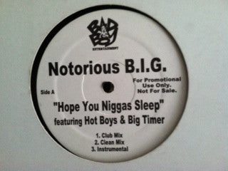 Notorious B.I.G. : Hope You Niggas Sleep / Big Booty Hoes (12", M/Print, Promo)