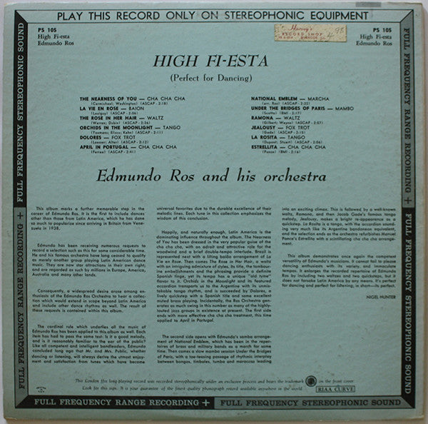 Edmundo Ros & His Orchestra : High Fi-Esta: Perfect For Dancing (LP, Album)