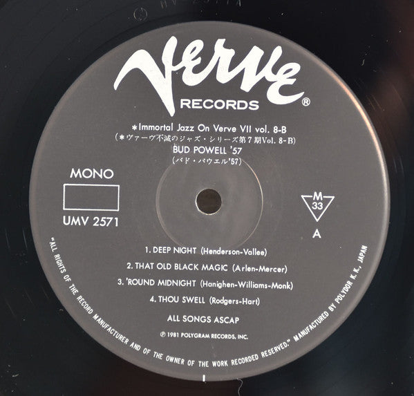 Bud Powell : Bud Powell '57 (LP, Album, Mono, RE)