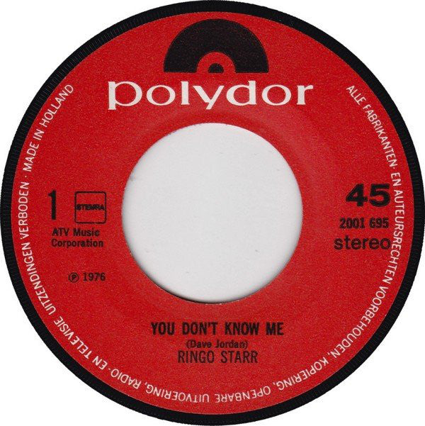 Ringo Starr : You Don't Know Me At All (7", Single)