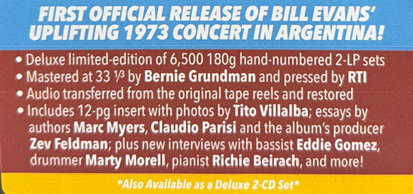 Bill Evans : Morning Glory: The 1973 Concert At The Teatro Gran Rex, Buenos Aires (2xLP, RSD, Dlx, Ltd, Num, 180)
