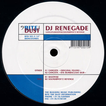 DJ Renegade : Gangsta (12")