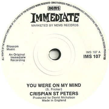 Crispian St. Peters / Traxter (3) : You Were On My Mind / Glandular Fever (7", Single, RE, Sol)