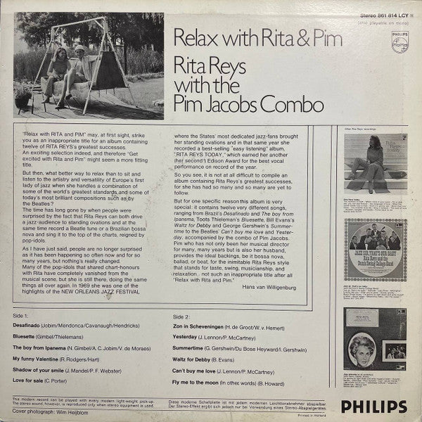 Rita Reys With Pim Jacobs Combo : Relax With Rita & Pim (LP, Comp)
