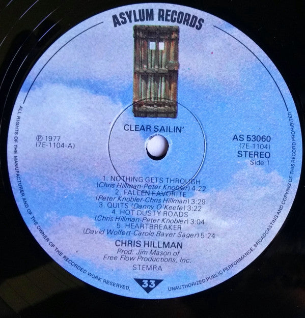 Chris Hillman : Clear Sailin' (LP)
