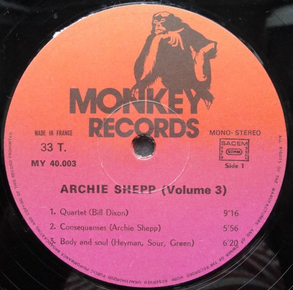 Archie Shepp : Volume 3 (2xLP, Comp)