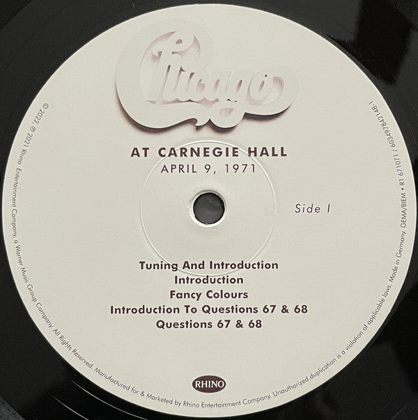 Chicago (2) : At Carnegie Hall - April 9, 1971 (3xLP, Album + Box, RSD, Ltd)