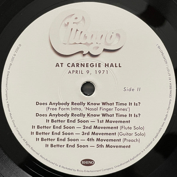 Chicago (2) : At Carnegie Hall - April 9, 1971 (3xLP, Album + Box, RSD, Ltd)